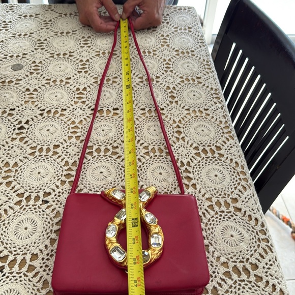 VINTAGE Daniel Swarovski Red Leather purse - Picture 6 of 12